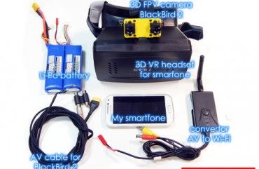 Muestran el BlackBird 2 en 3D usando un smartphone Android con un soporte de gafas 3D