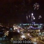 Fuegos artificiales captados por un dron