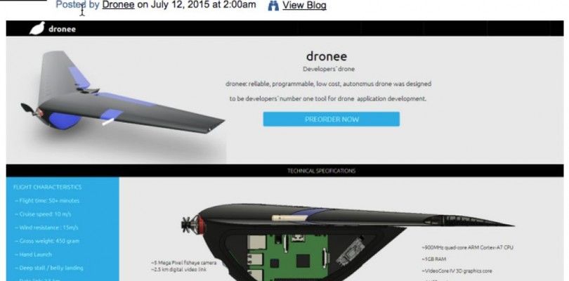 The Dronee, un proyecto de bajo coste, autónomo, programable y open source y open hardware